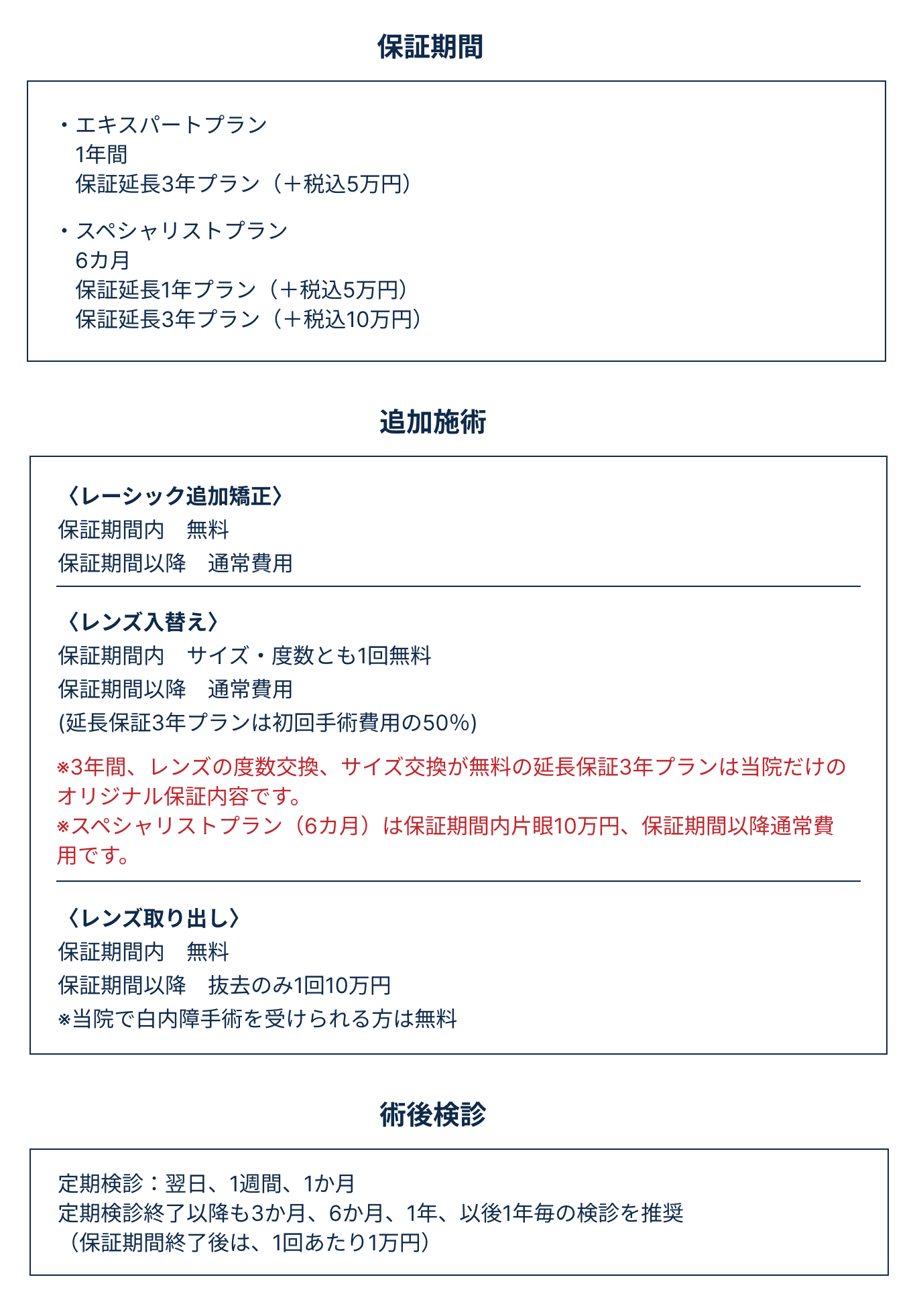 ICL手術の保証期間と保証内容